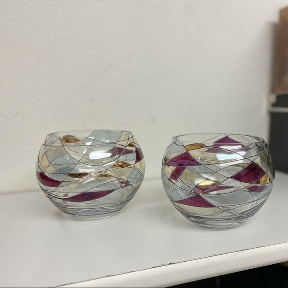 PartyLite mosaic tea light candle holders